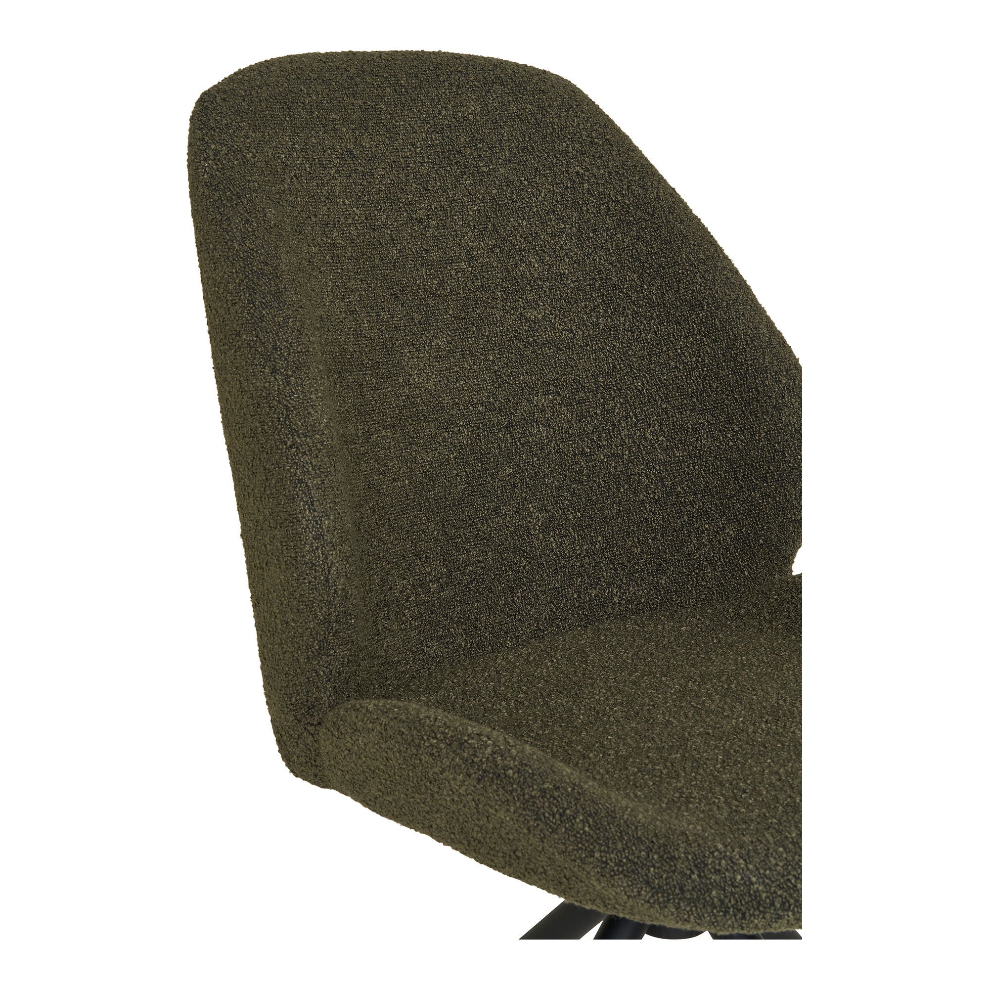 Monte Carlo Draaibare Eetkamerstoel - Bouclé Groen met Zwarte Poten