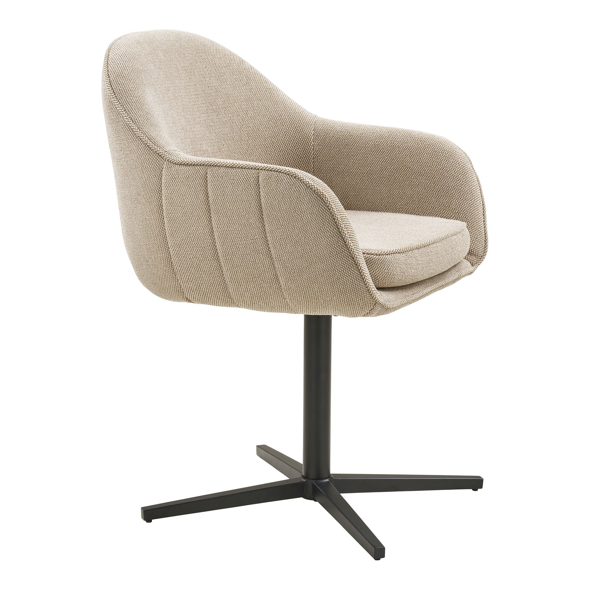 Tamera Draaibare Eetkamerstoel - Zachte stof in Zandkleur