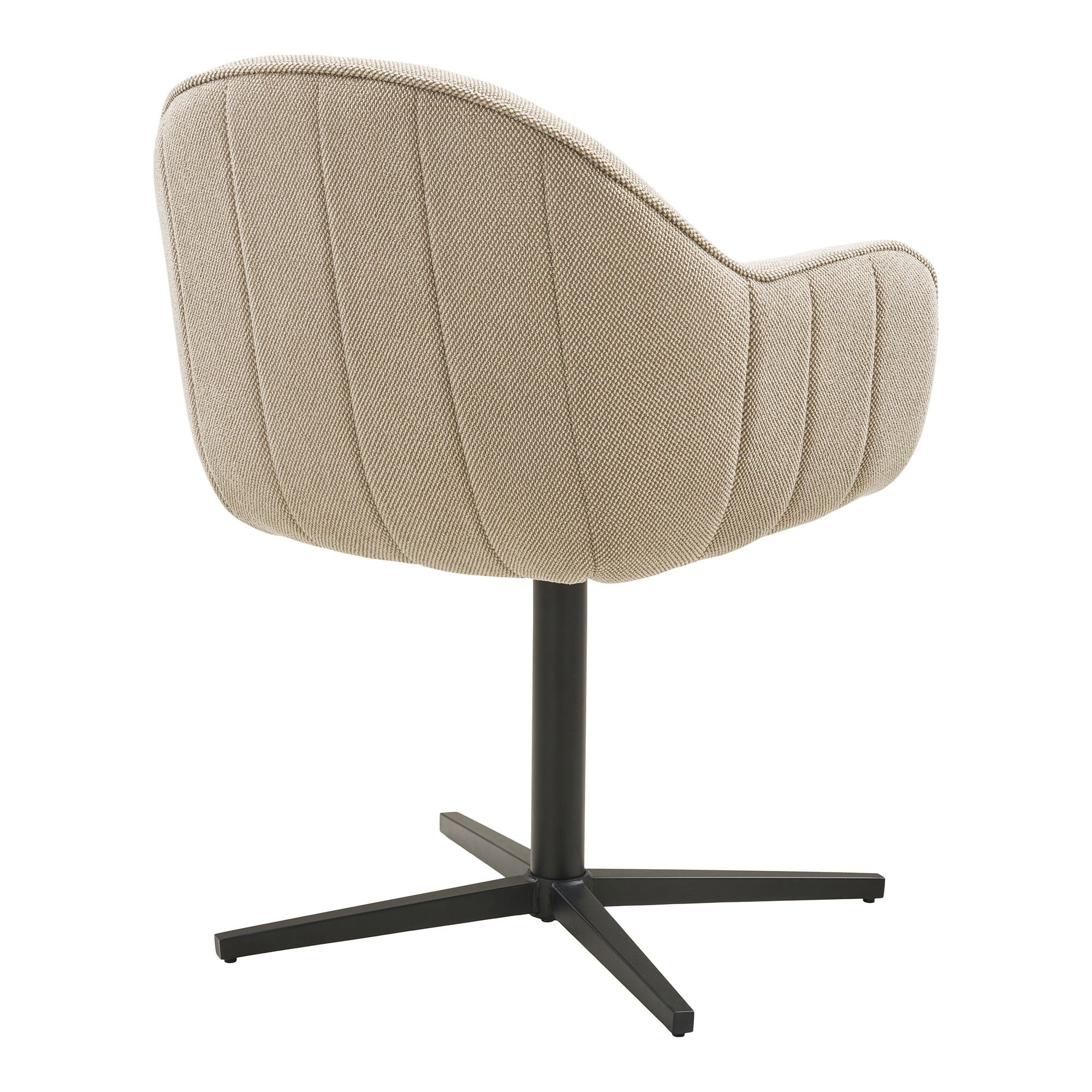 Tamera Draaibare Eetkamerstoel - Zachte stof in Zandkleur