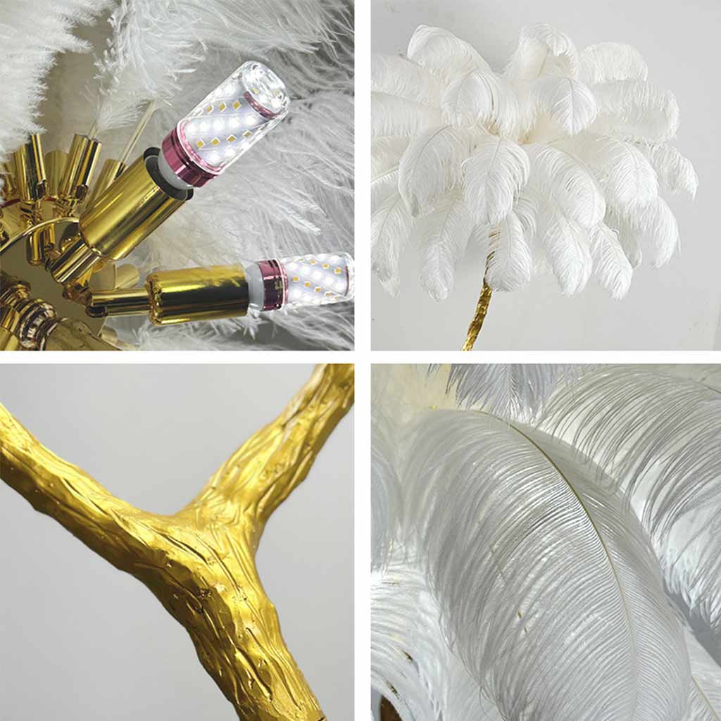 Feather Vloerlamp | Luxe LED Design met Struisvogelveren