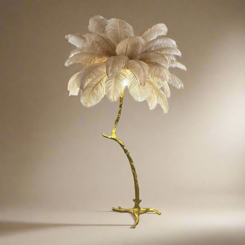 Feather Vloerlamp | Luxe LED Design met Struisvogelveren