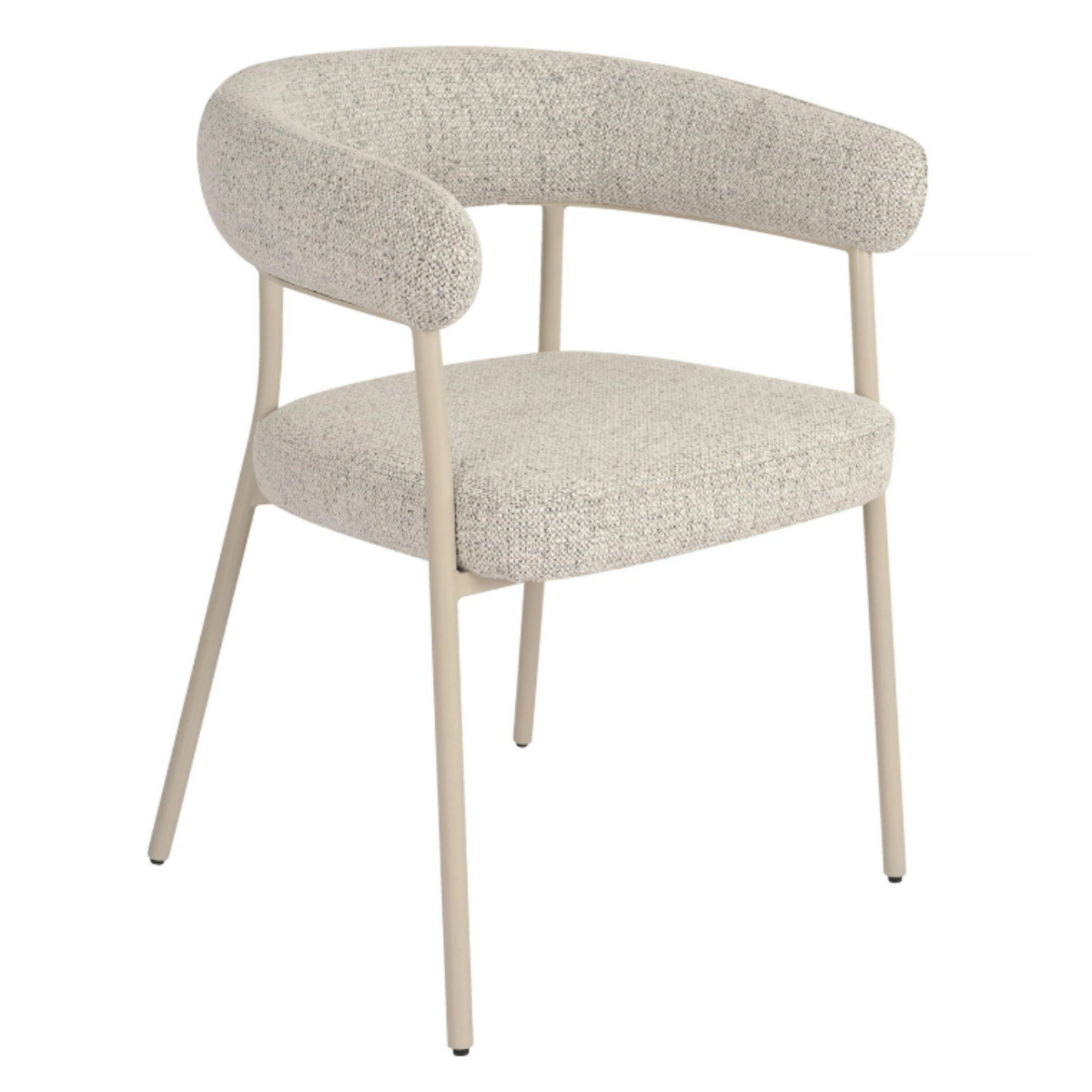 Eetkamerstoel Trivio – Zachte bouclé stof in de Kleur Zand