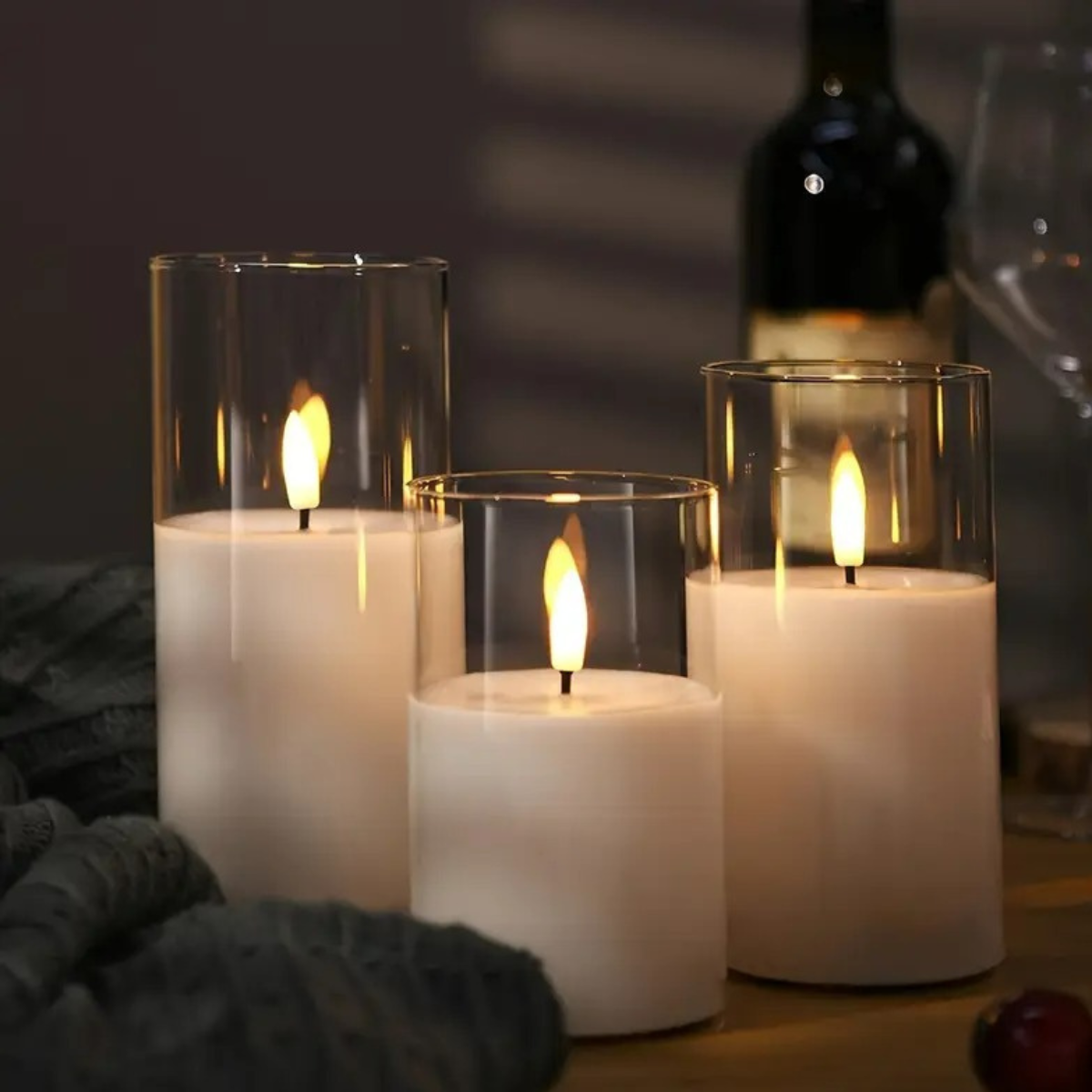 Luxe Draadloze LED Kaarsen - Set van 3 – Realistisch Flikkerlicht met Afstandsbediening