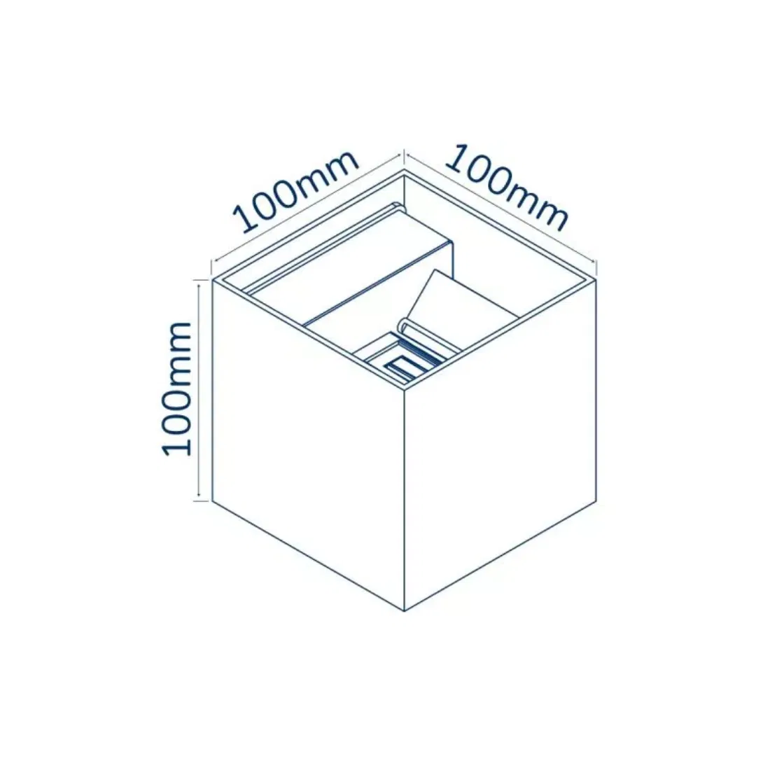 LED Wandlamp – Zwart – Warm Wit – 10x10x10 cm – Voor Binnen & Buiten