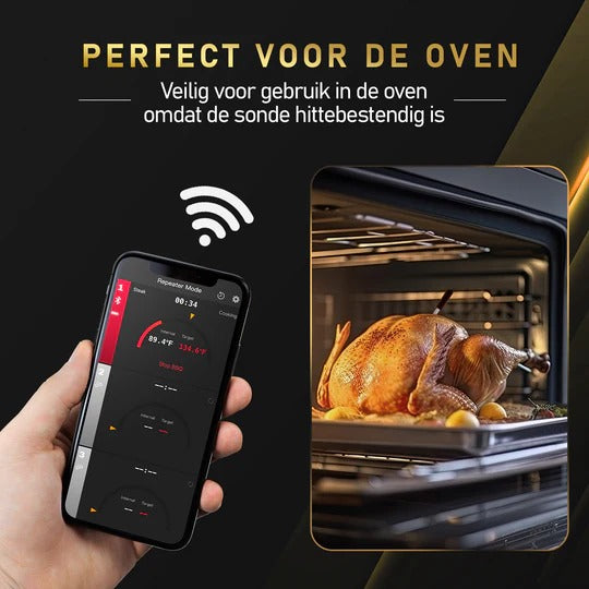 Smart Bluetooth Thermometer – Voor Perfect Gegaard Vlees op BBQ & in Oven