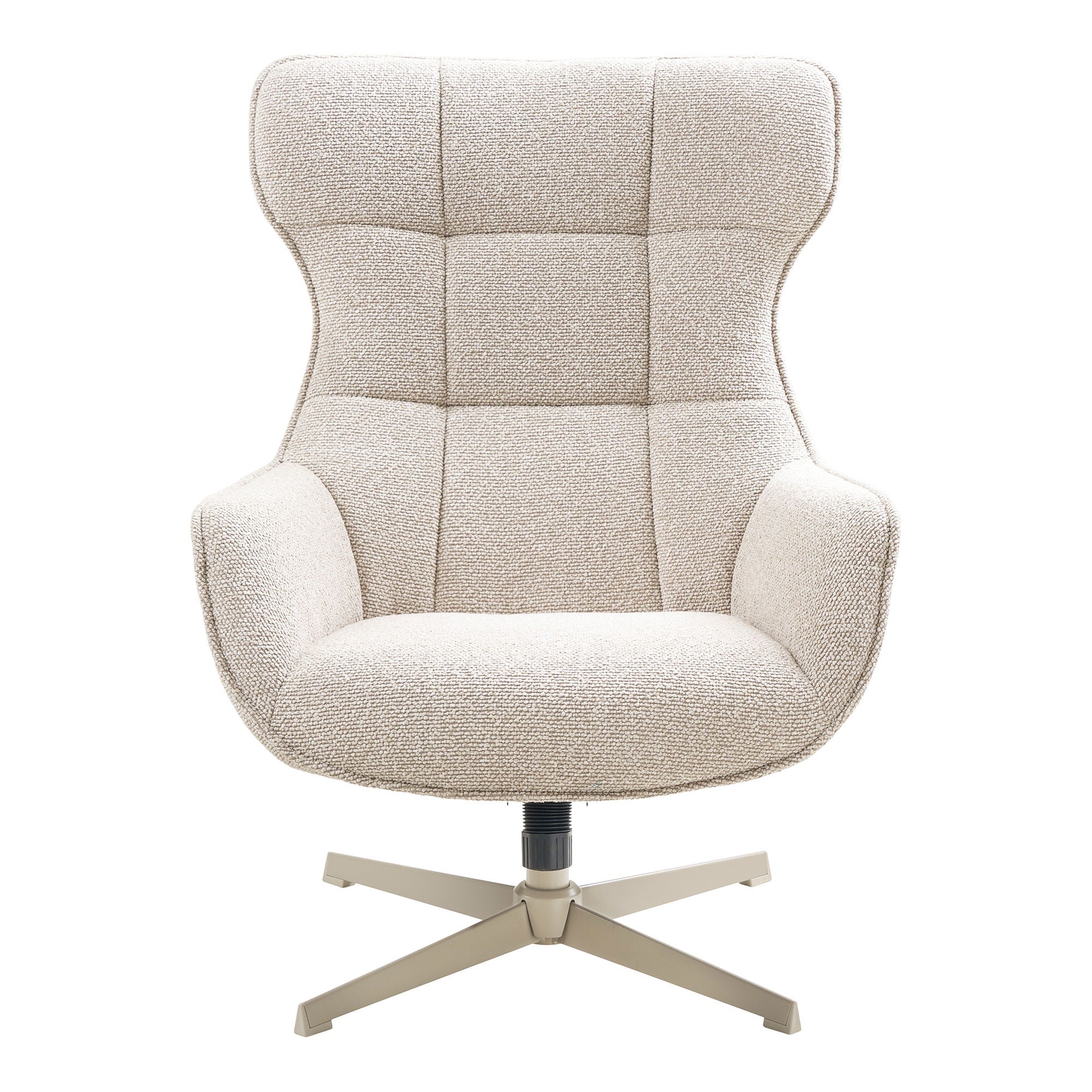 Turin Lounge stoel – Draaibare fauteuil met Natuurlijk Design met Beige Poten
