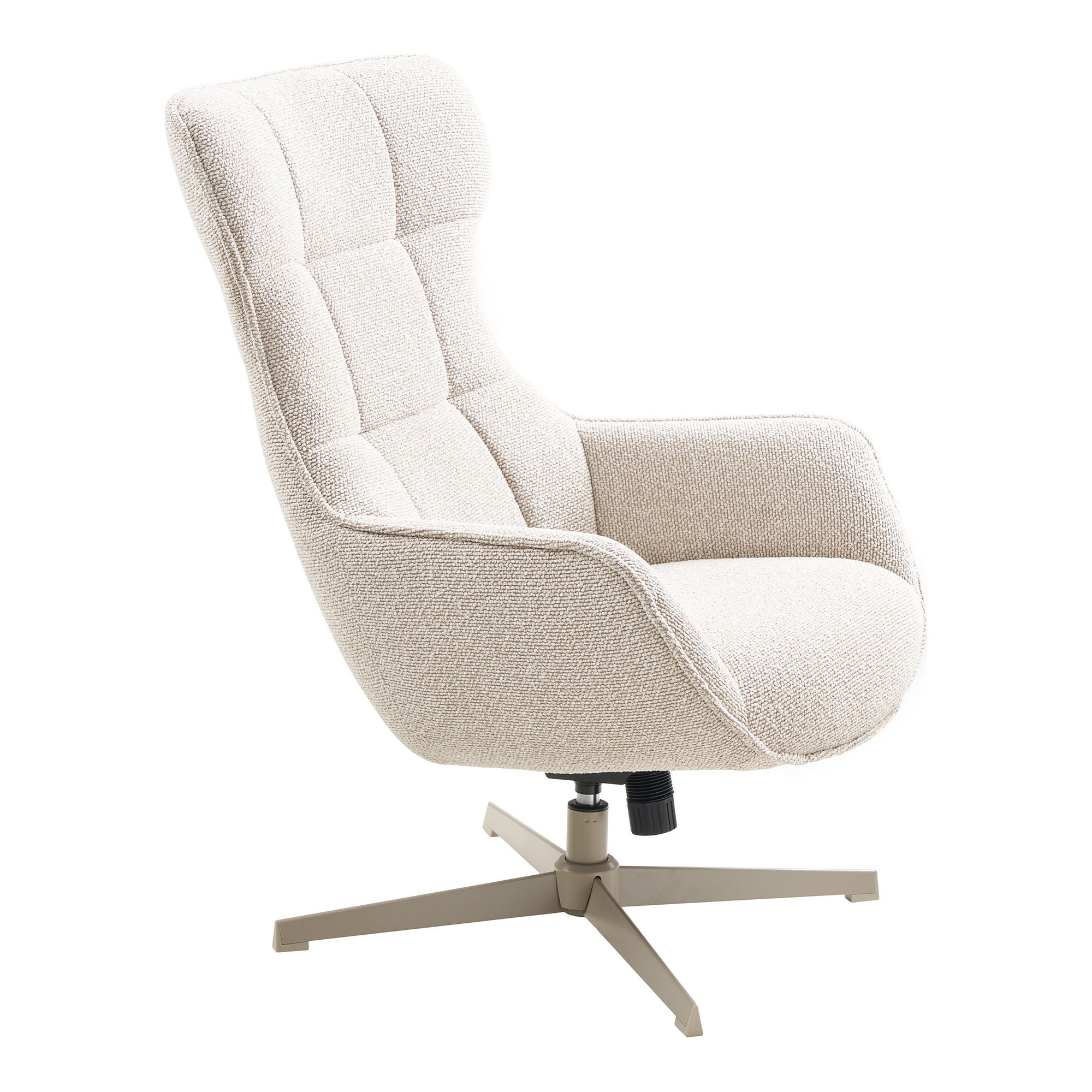 Turin Lounge stoel – Draaibare fauteuil met Natuurlijk Design met Beige Poten