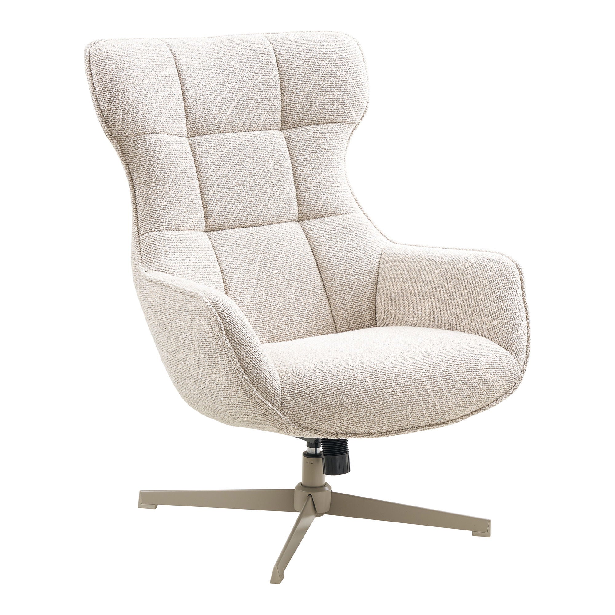 Turin Lounge stoel – Draaibare fauteuil met Natuurlijk Design met Beige Poten