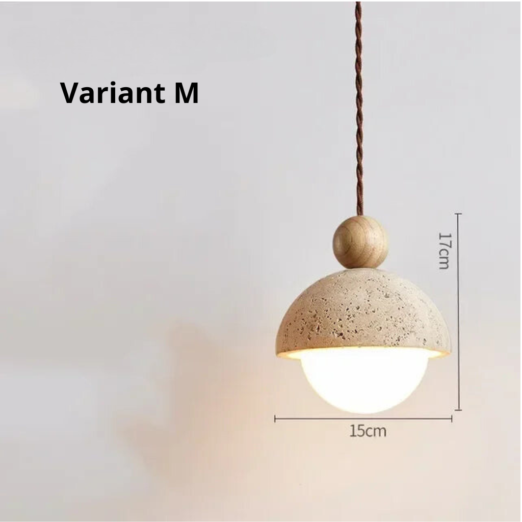 Travertijn Houten Hanglamp uitvoering 15