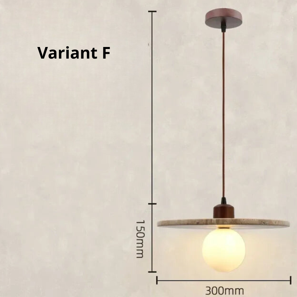 Travertijn Houten Hanglamp kleur- of modelvariant