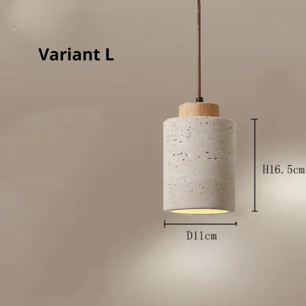 Travertijn Houten Hanglamp uitvoering 14