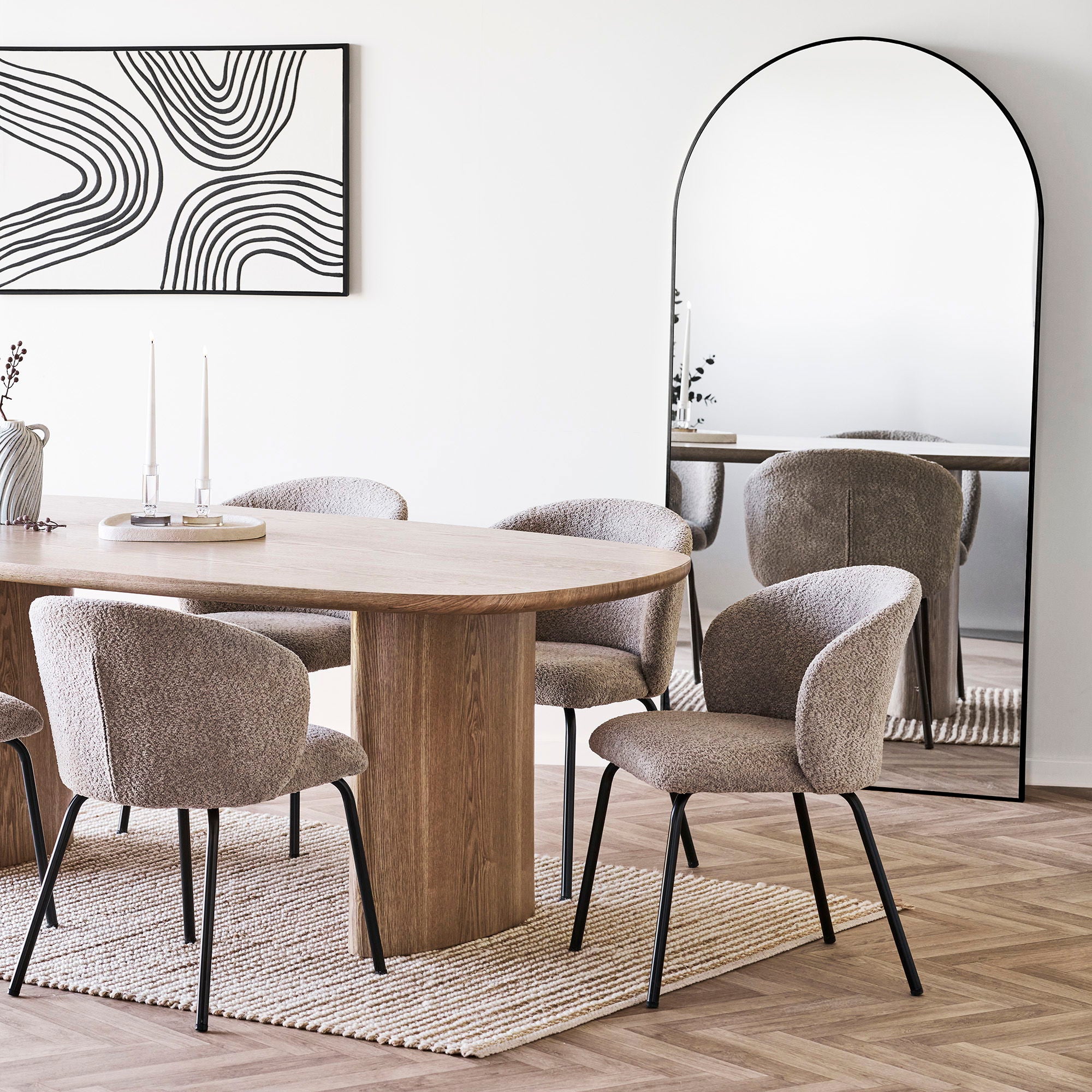 Madrid Spiegel 90x180 cm – Zwart Aluminium Frame