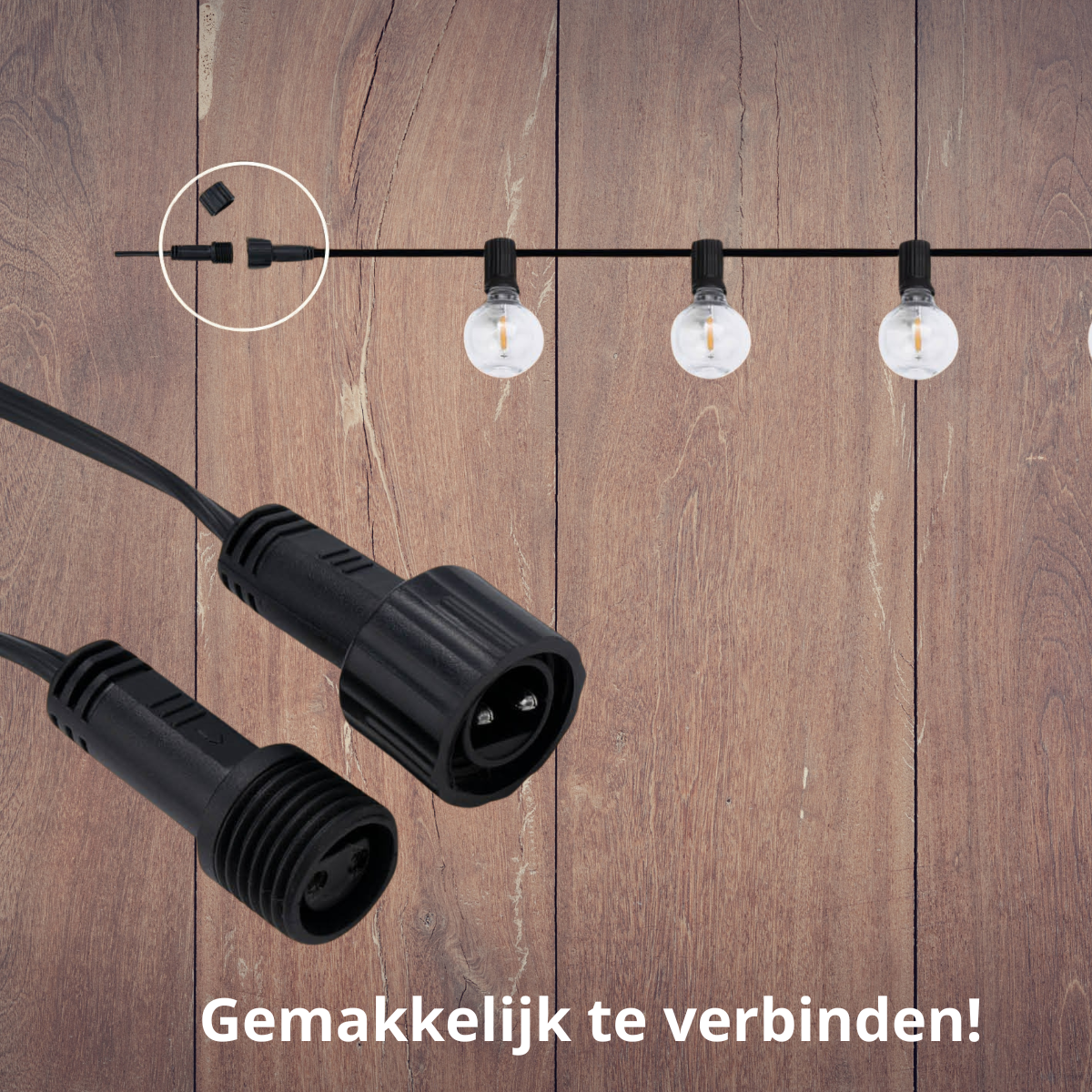 LED Prikkabel – Koppelbare Kabel – Waterdicht – Warm Wit 2700K