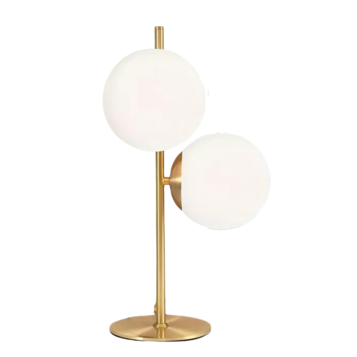 Moderne glazen tafellamp in goud en zwart – luxe sfeerverlichting