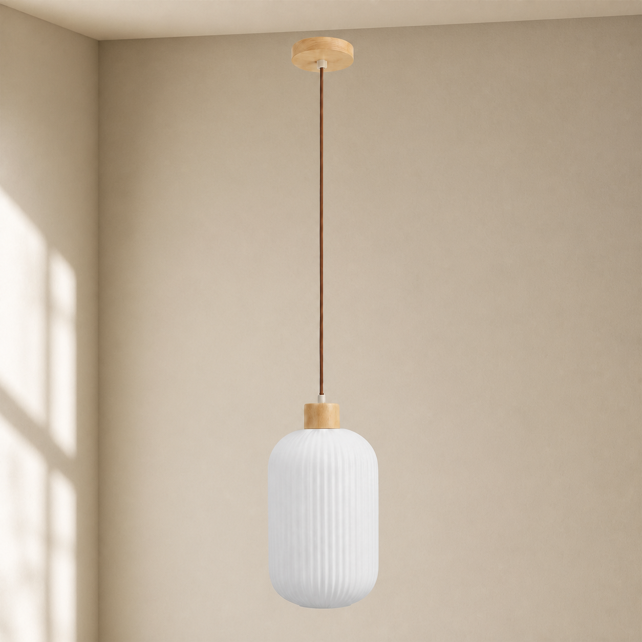 Argalo hanglamp in warme beige studio