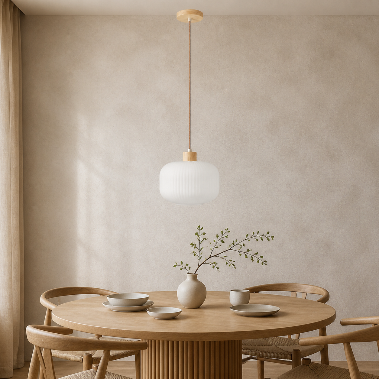 Argalo glazen hanglamp boven eettafel