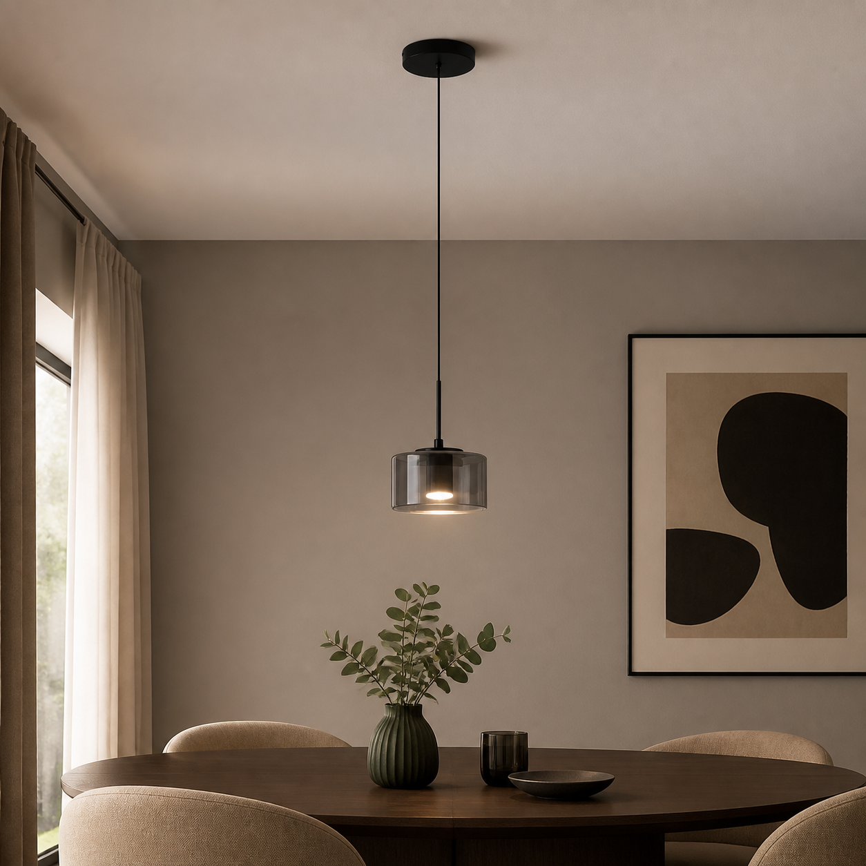 Cholet Rookglazen LED Hanglamp foto 4