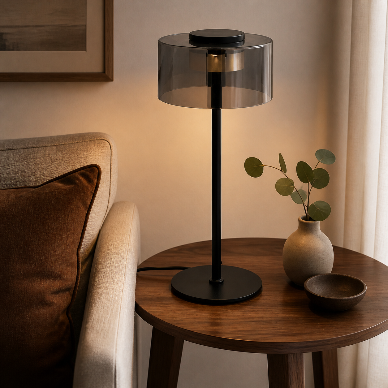 Cholet tafellamp in woonkamer