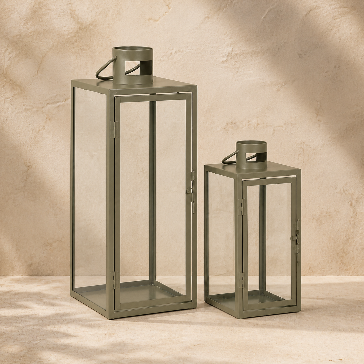 Corfu lantaarns in warme beige studio
