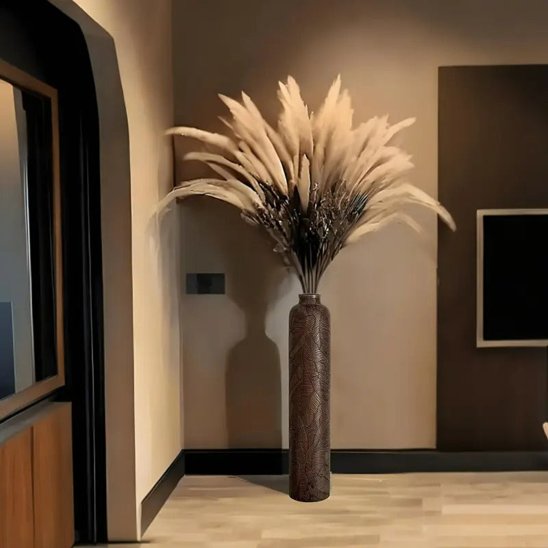 Boheemse vloervaas detail gestreept ontwerp