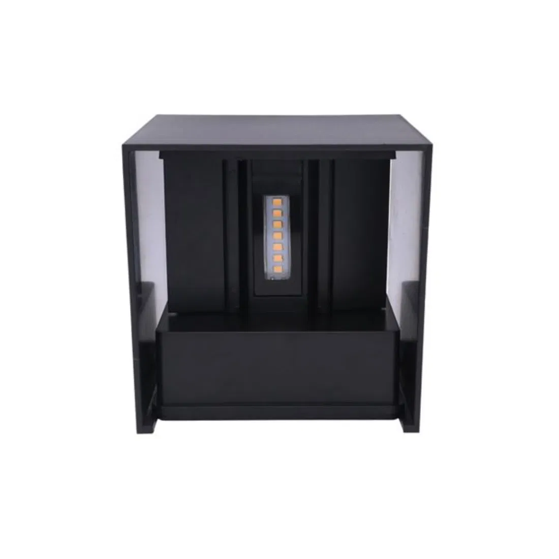 Zwarte LED Wandlamp met afmetingen en schaal
