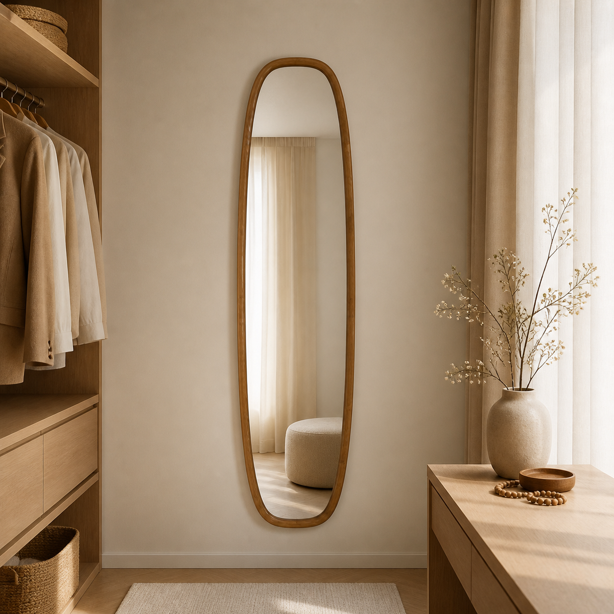 Luxon spiegel 40 bij 150 cm in kleedruimte