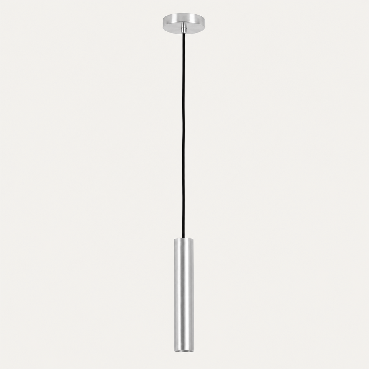 Paris smalle hanglamp zilver met plafondkap en snoer