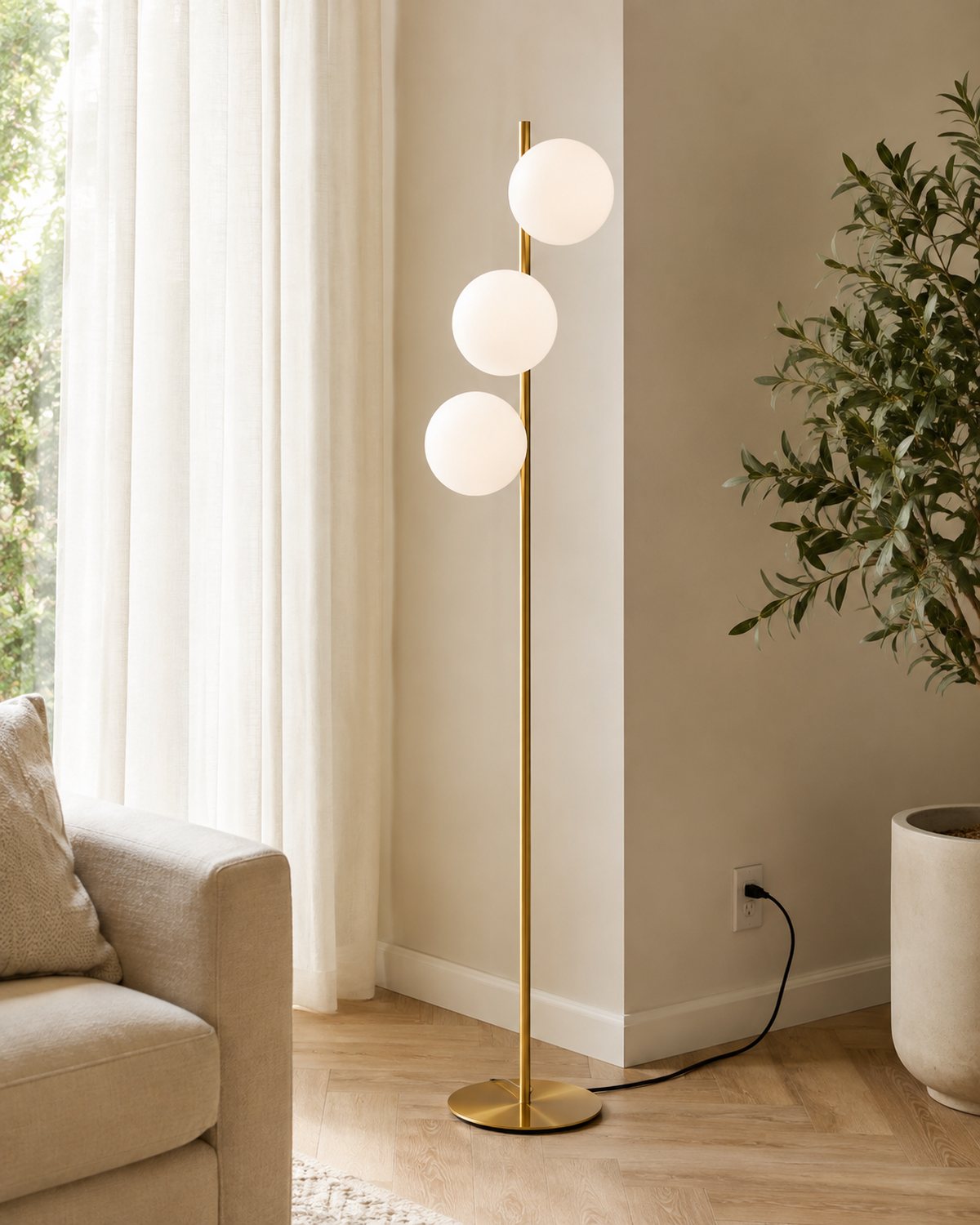 Vloerlamp Drie Lichtbollen
