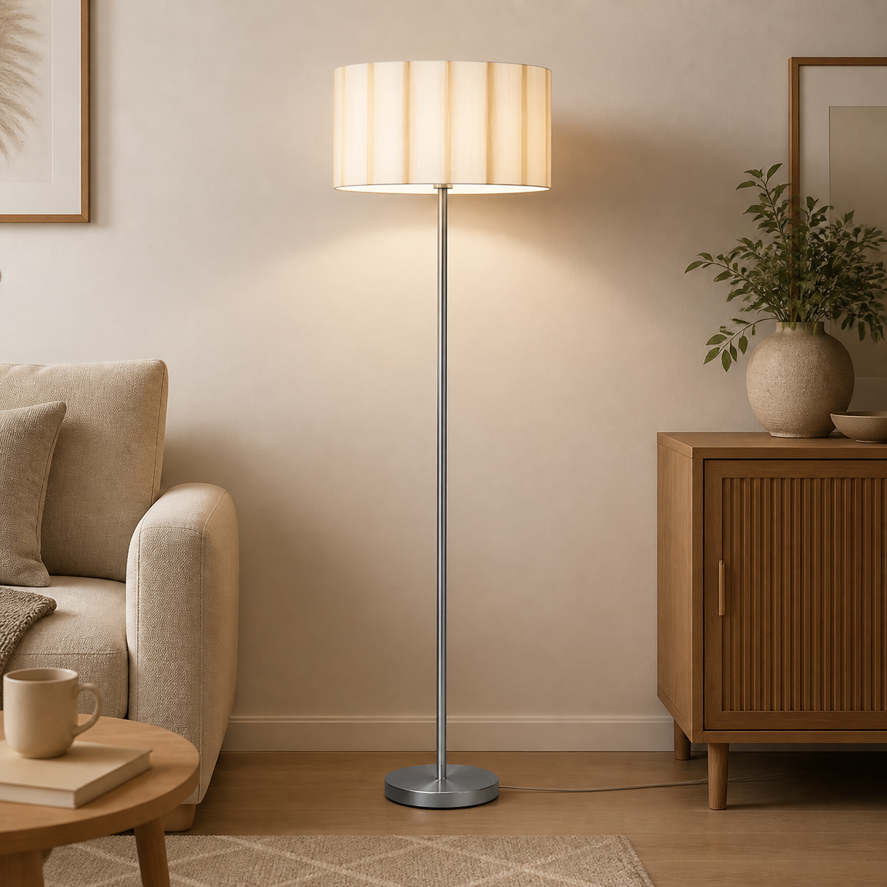 Watton Linnen Vloerlamp foto 3