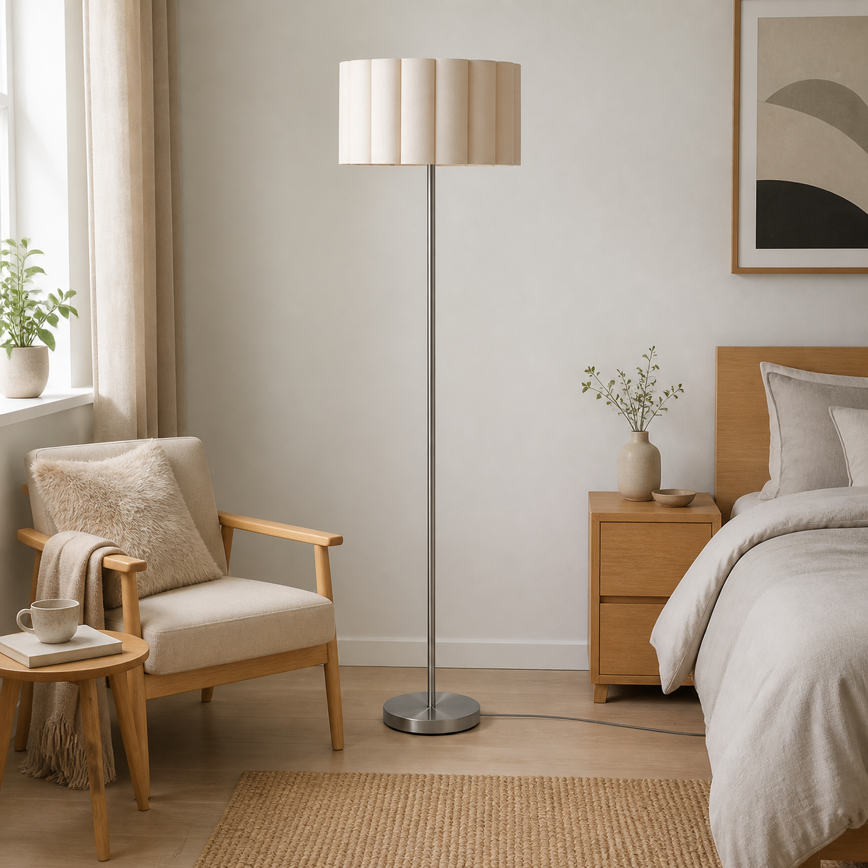 Watton Linnen Vloerlamp foto 5